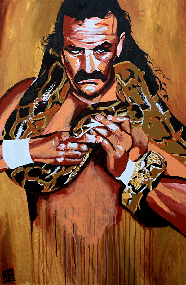 Jake the Snake Roberts painting by Rob Schamberger