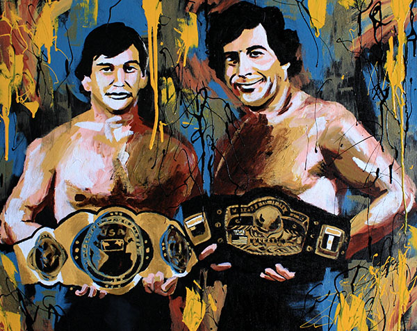 Gerald and Jack Brisco painting by Rob Schamberger